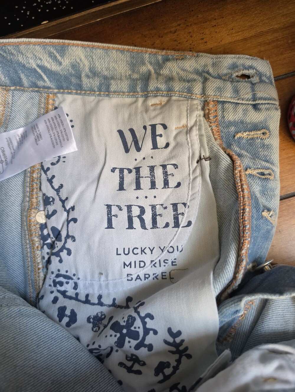 NWOT We The Free Good Luck/Lucky You Mid Rise Barrels In Aegean - Picture 13 of 15